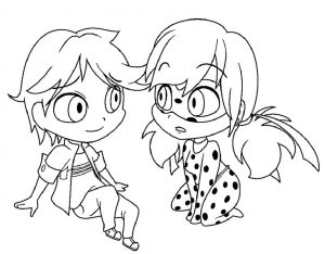 Online coloring book: Coloring book little ladybug and Adrien